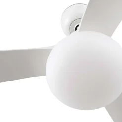 Loftventilator med lys Outwood, hvid, DC, støjsvag, Ø150cm