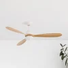 Loftventilator Poros, LED-lampe hvid/lys træ