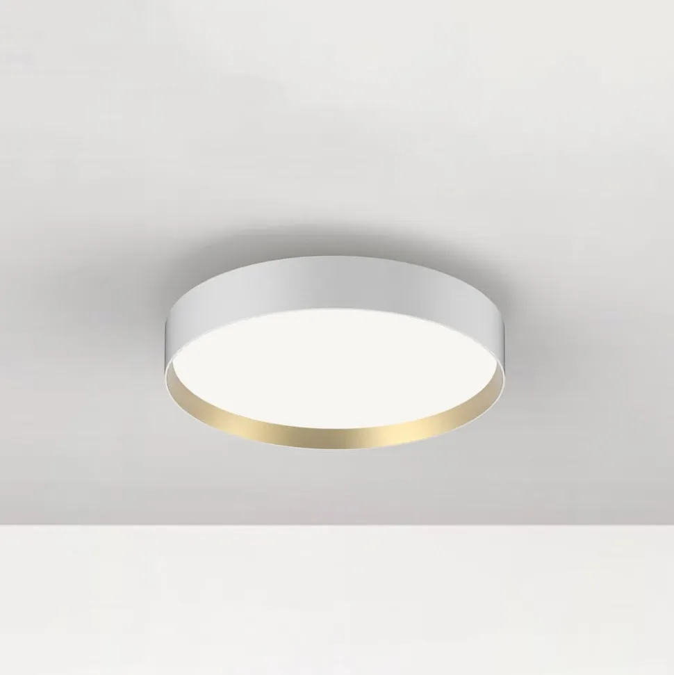 LOOM DESIGN LED-loftlampe Lucia, hvid/guldfarvet Ø 35 cm