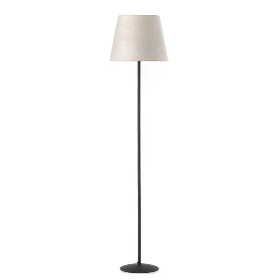 Loris gulvlampe, sort, sandbeige skærm