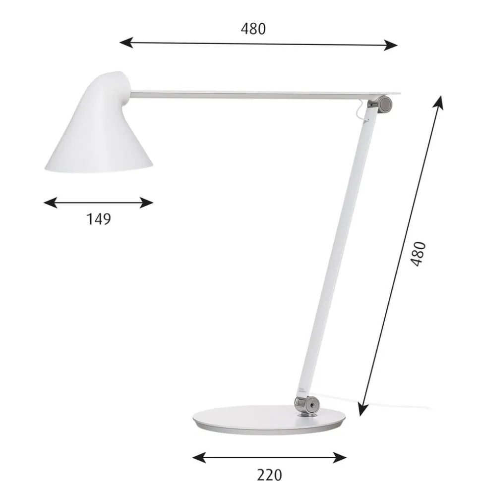 Louis Poulsen NJP bordlampe, fod, 3.000 K mørkegrå