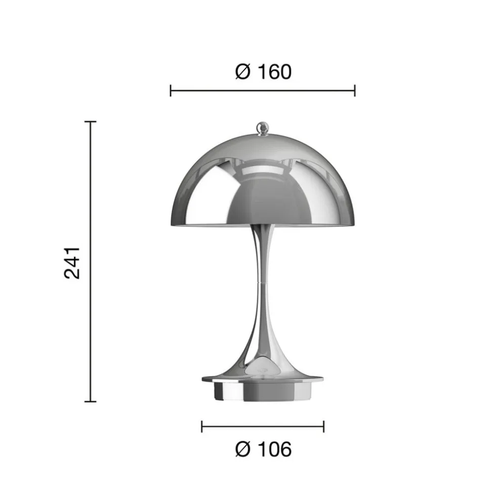 Louis Poulsen Panthella PORTABLE 160 V3, kromfarvet