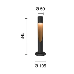 Louis Poulsen sokkellampe Flindt, 930 sort 35 cm fod 24 V