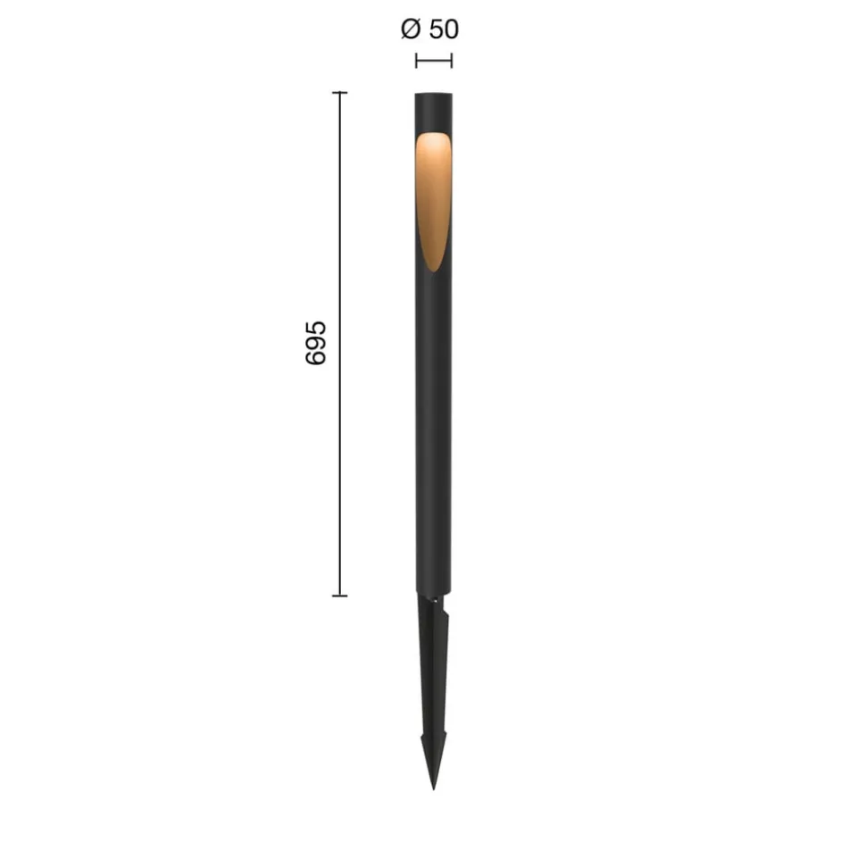 Louis Poulsen Vejlampe 827 sort 70 cm stikdåse