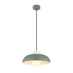 Lowe pendellampe, mat grøn, Ø 38 cm, metal
