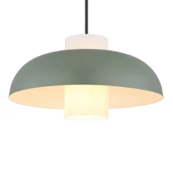 Lowe pendellampe, mat grøn, Ø 38 cm, metal