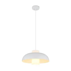 Lowe pendellampe, mat hvid, Ø 38 cm, metal