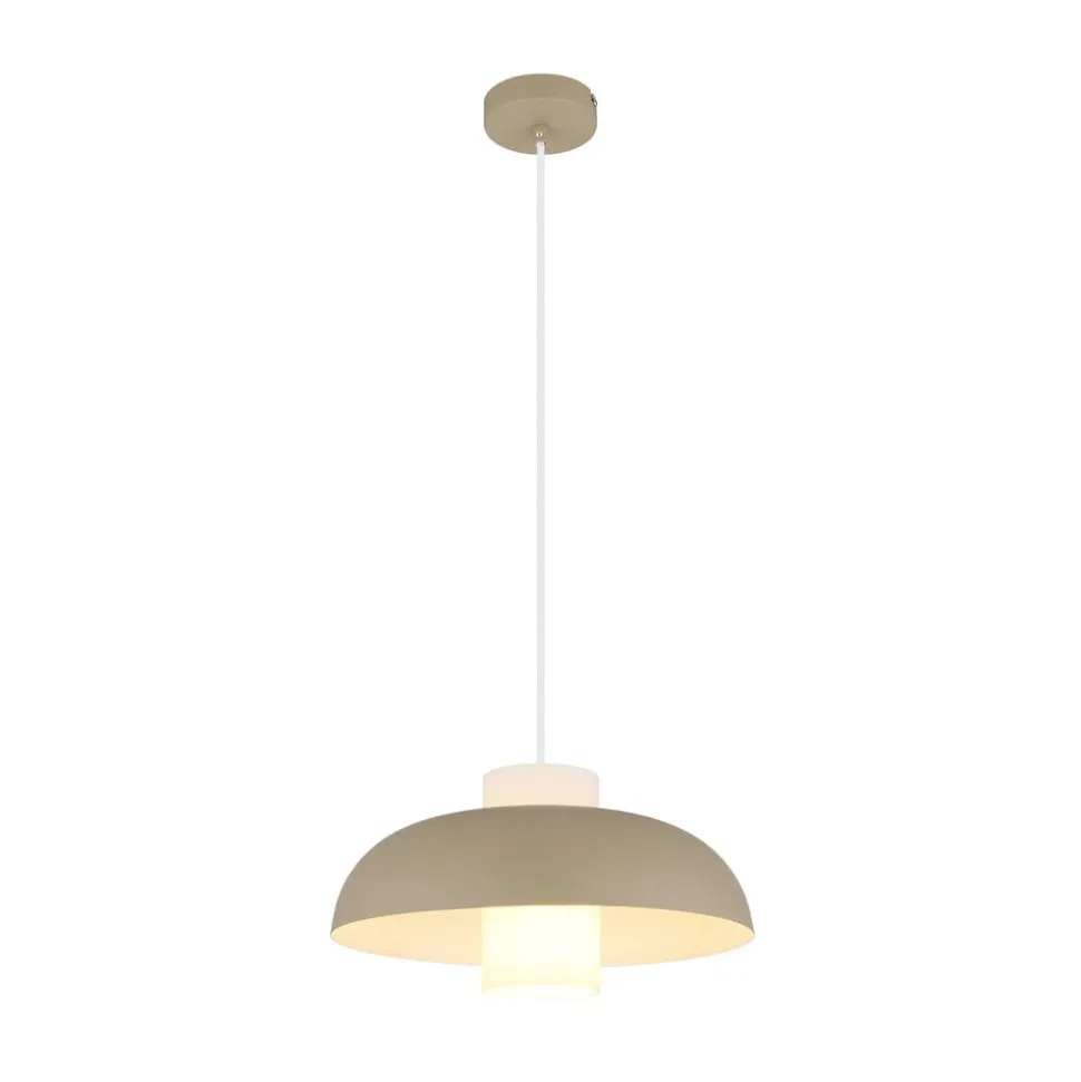 Lowe pendellampe, sandfarvet mat, Ø 38 cm, metal
