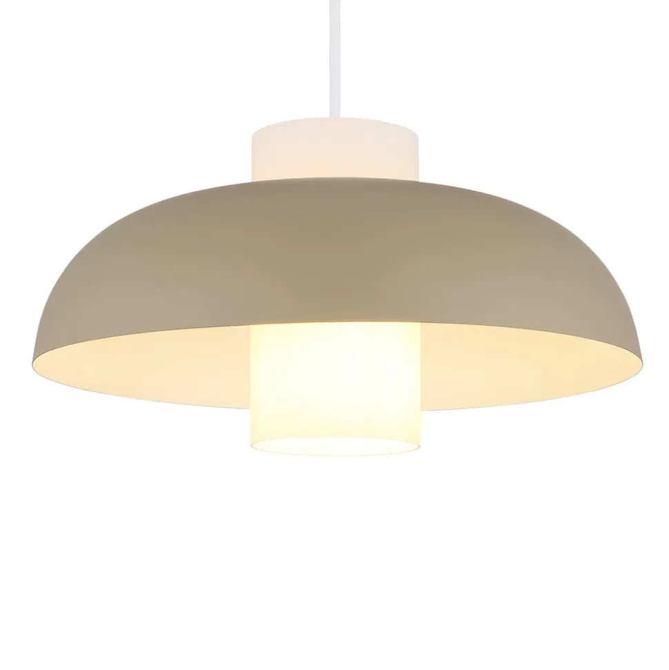 Lowe pendellampe, sandfarvet mat, Ø 38 cm, metal