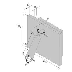 Læselampe BL1-LED, indbygning/påbygning, stål