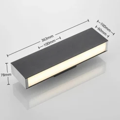 Lucande Aegisa udendørs LED-væglampe, kantet