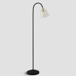 Lucande Anjita gulvlampe, glasskærm