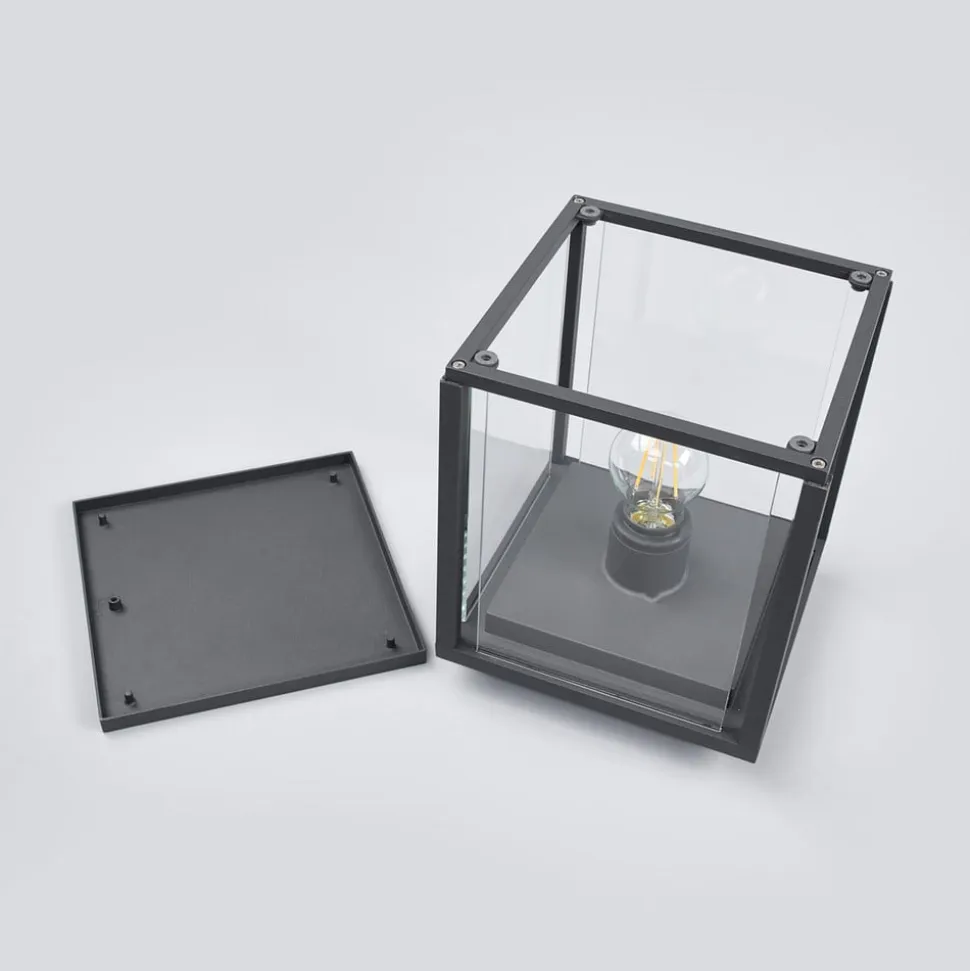 Lucande Annalea sokkellampe, 55 cm, antracit, IP54