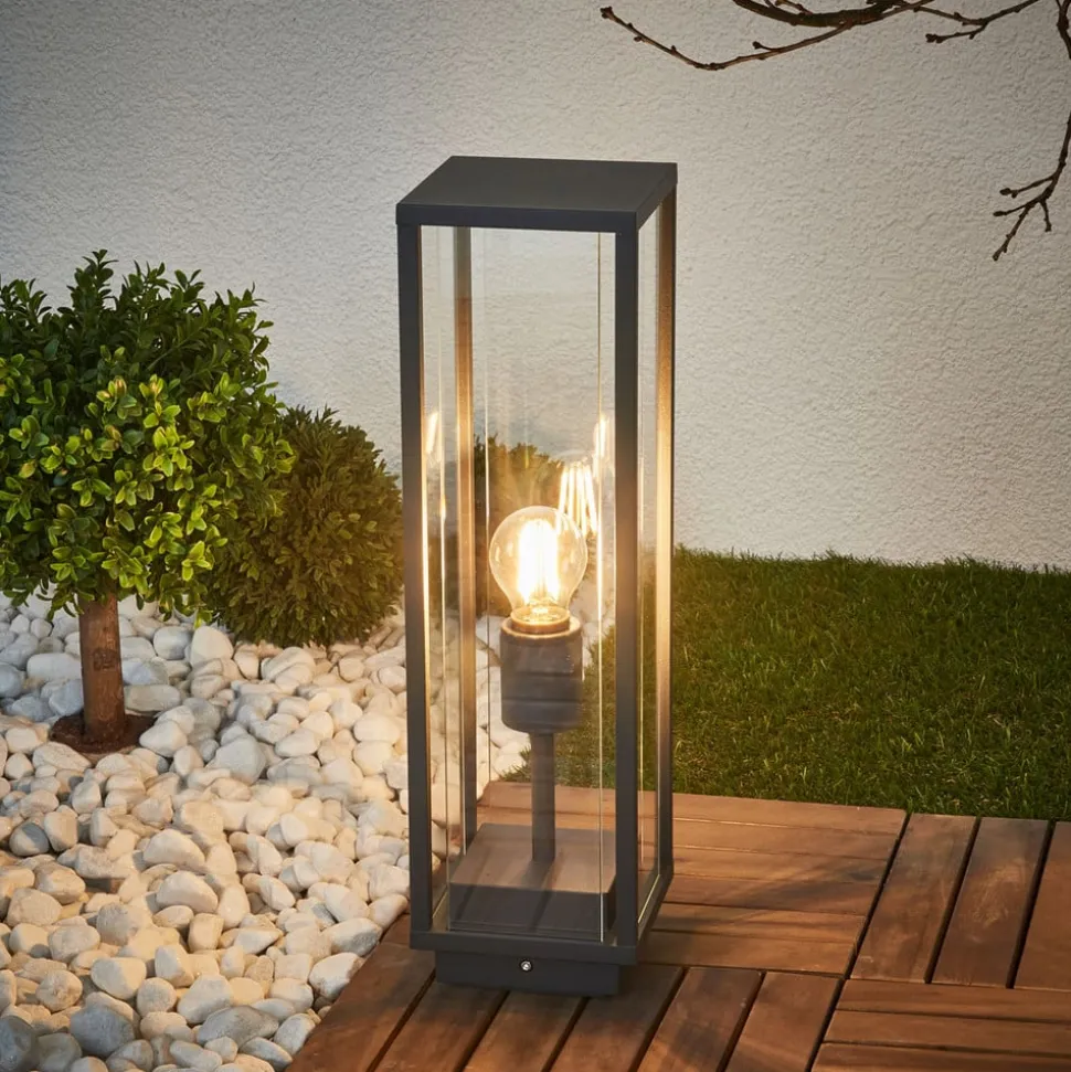 Lucande Annalea sokkellampe, 50 cm, antracit, IP54