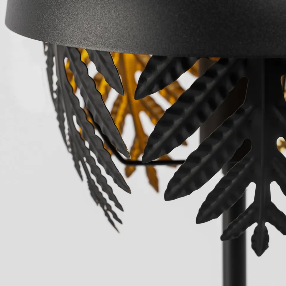 Lucande Aparas bordlampe bladlook, sort-guld