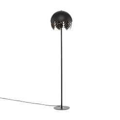 Lucande Aparas gulvlampe, bladlook, sort-guld