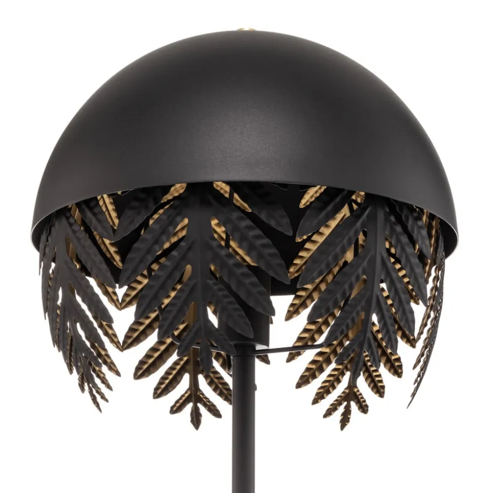 Lucande Aparas gulvlampe, bladlook, sort-guld