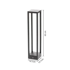 Lucande Carlota LED-vejlampe, antracit, 65 cm, metal