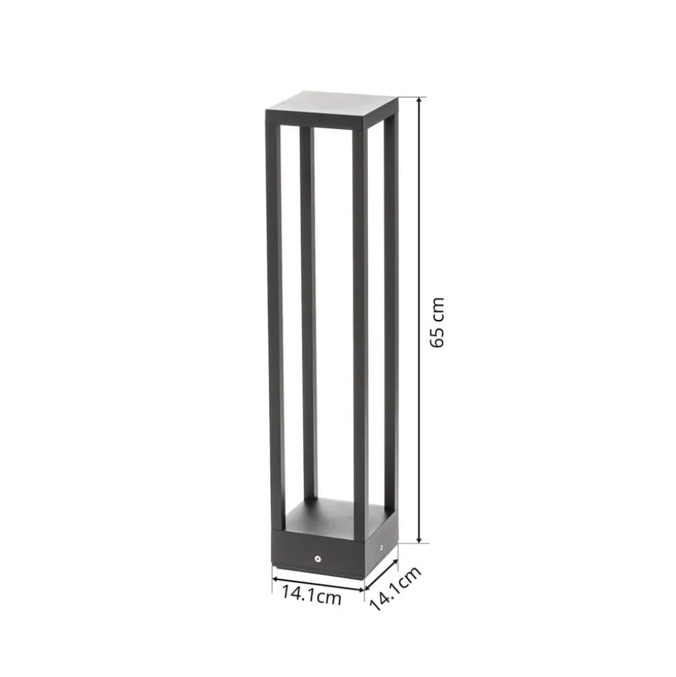 Lucande Carlota LED-vejlampe, antracit, 65 cm, metal
