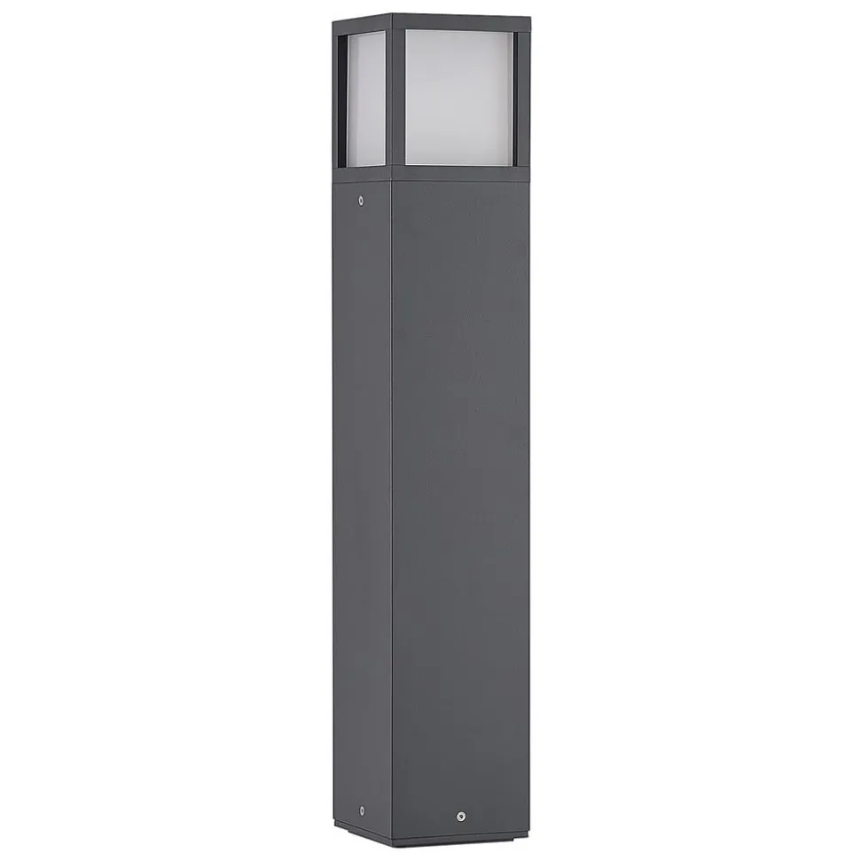 Lucande Dewari vejlampe, E27, 65 cm, mørkegrå, IP54