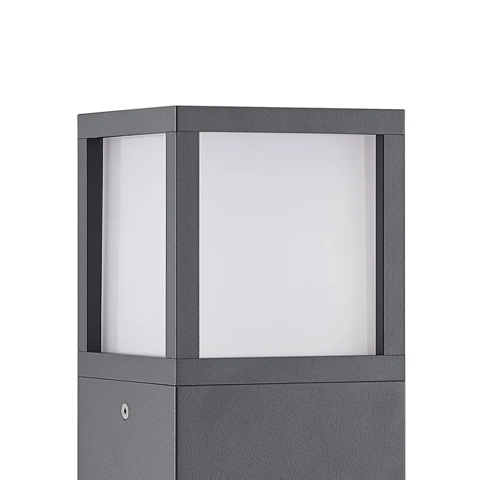 Lucande Dewari vejlampe, E27, 65 cm, mørkegrå, IP54