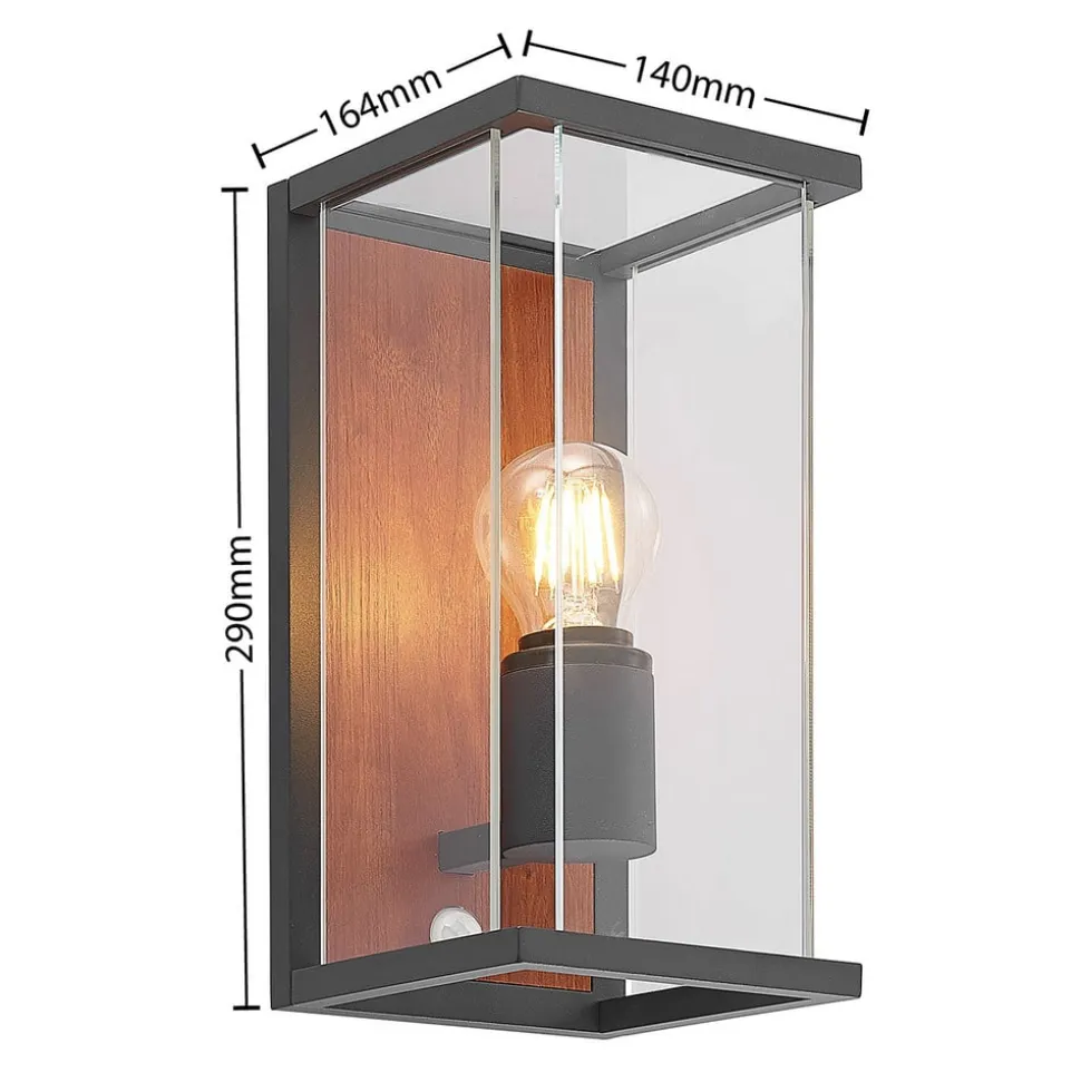 Lucande Elwin væglampe, 1 lyskilde, sensor