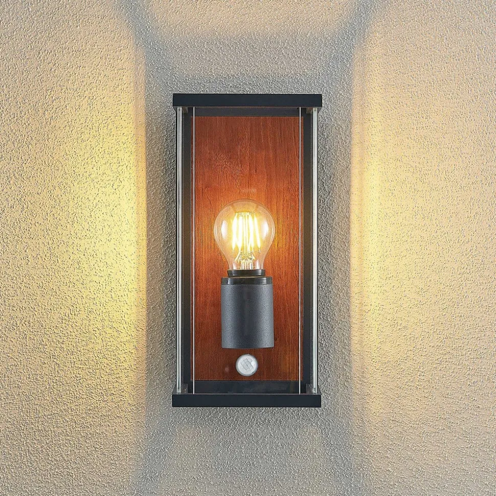 Lucande Elwin væglampe, 1 lyskilde, sensor