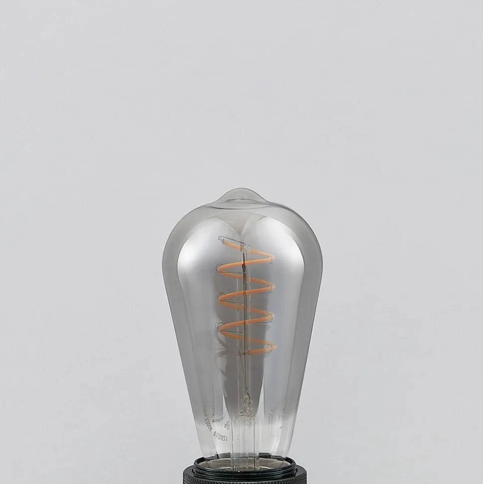 Lucande E27-pære ST64 4W 918 dæmpes titan, 2 stk