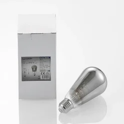 Lucande E27-pære ST64 4W 918 dæmpes titan, 2 stk