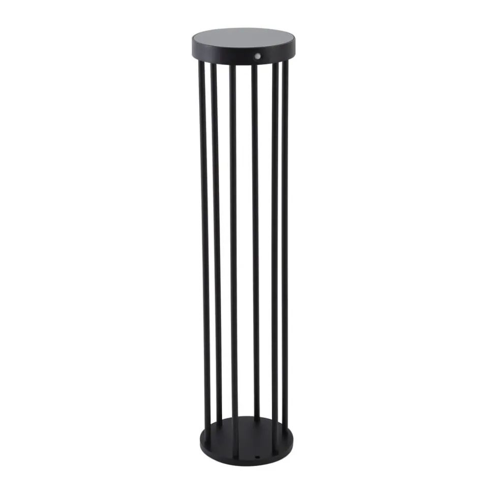 Lucande Evelis LED-vejlampe, sort, aluminium, sensor