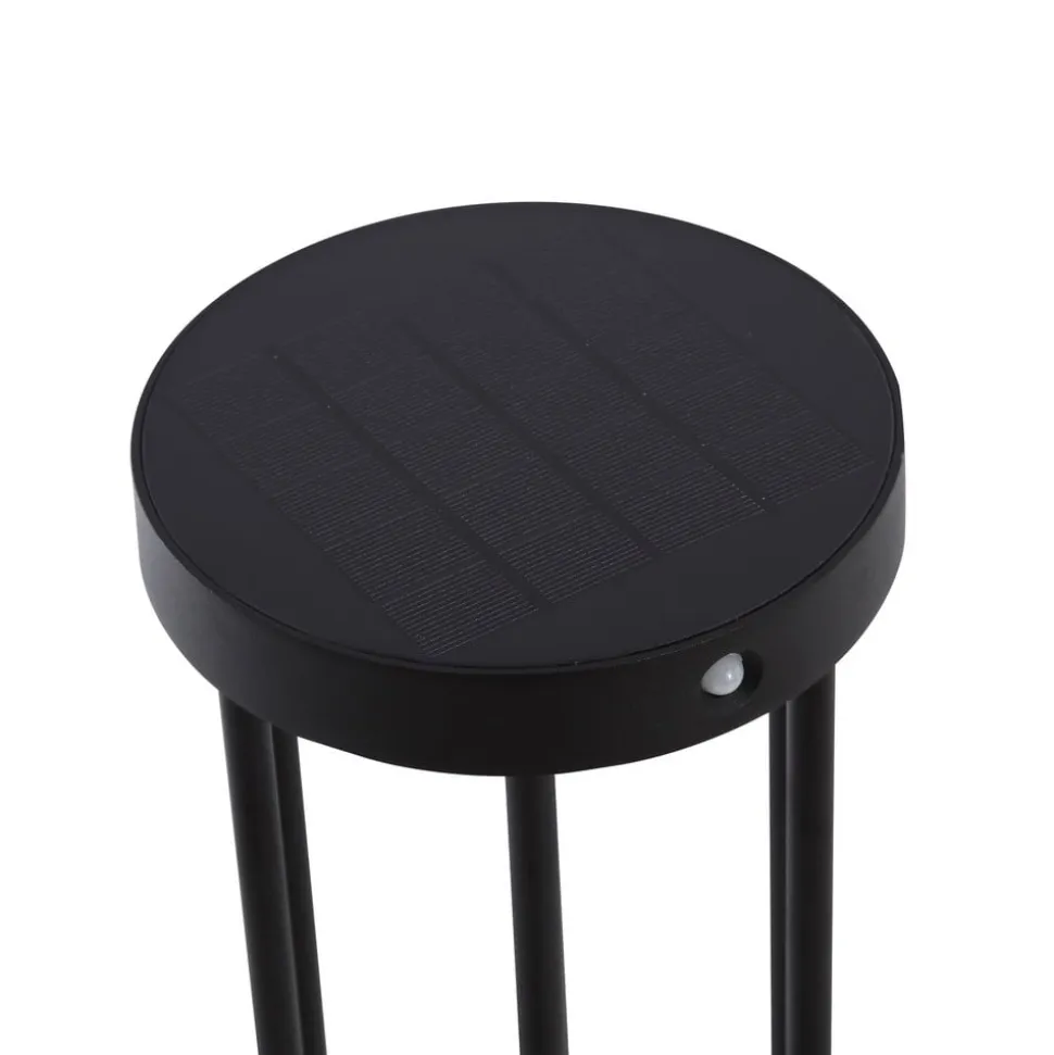Lucande Evelis LED-vejlampe, sort, aluminium, sensor