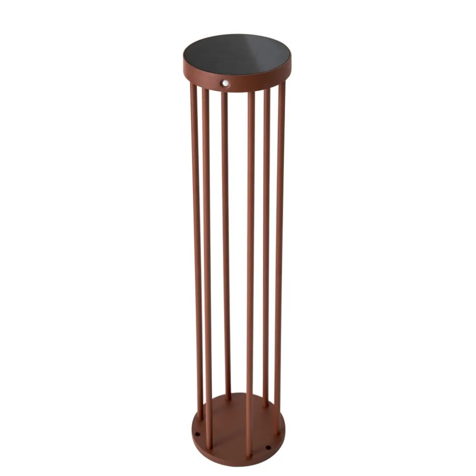 Lucande Evelis LED-vejlampe, rustfarvet, aluminium, sensor