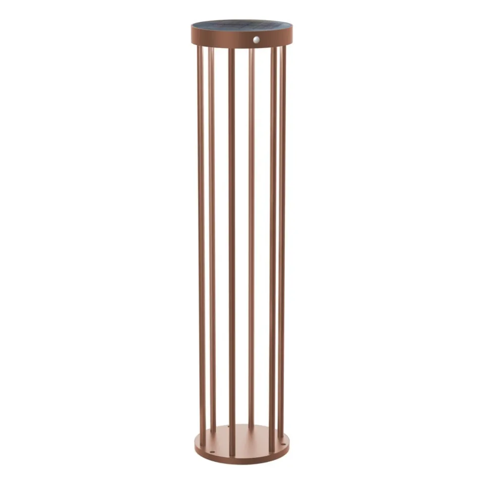 Lucande Evelis LED-vejlampe, rustfarvet, aluminium, sensor
