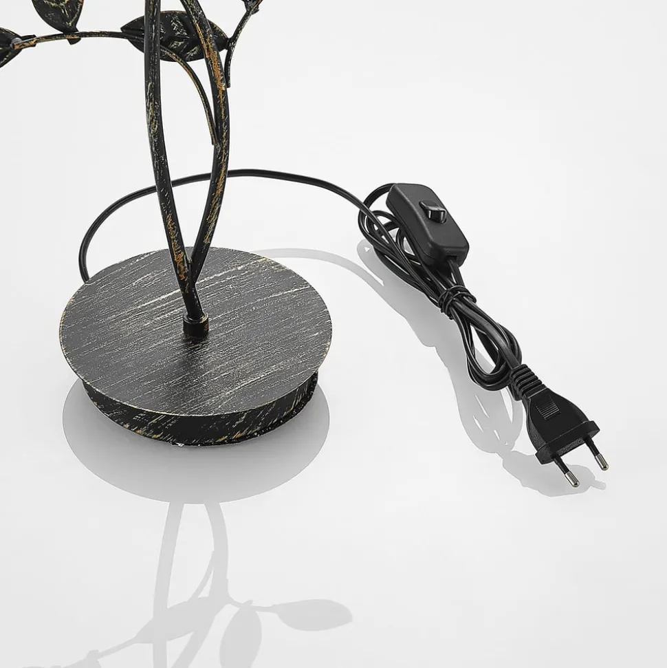 Lucande Evory bordlampe, 48 cm, 2 lyskilder, sort/guld, G9