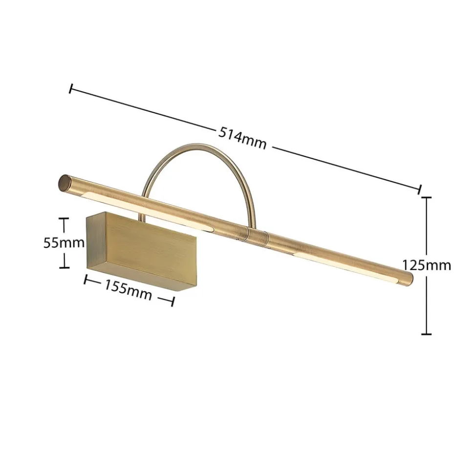 Lucande Fehmke LED-gallerilampe, antik messing