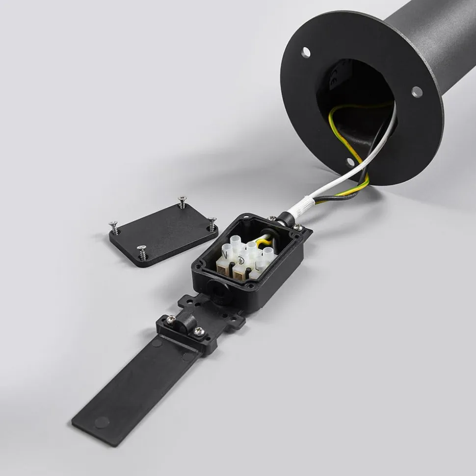 Lucande Fenia LED-vejlampe, 60 cm, sensor, IP54, antracit