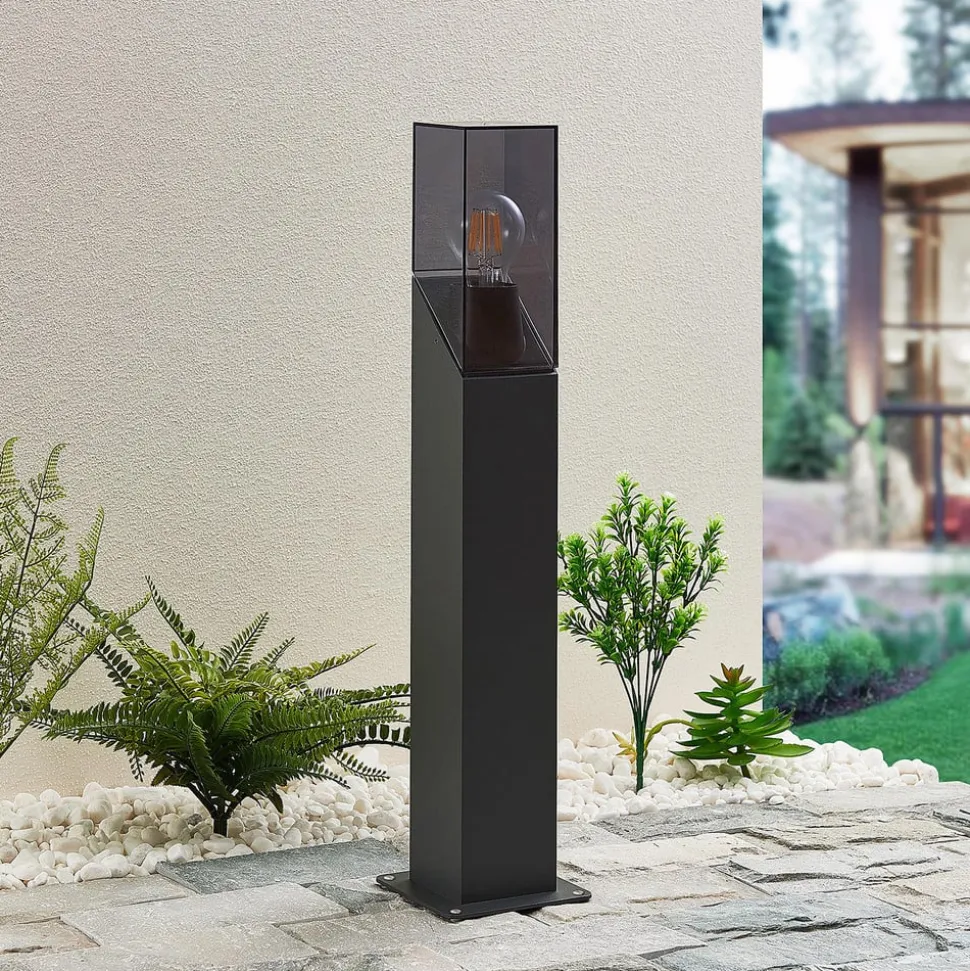 Lucande Fiola sokkellampe, 60 cm, antracit, IP54