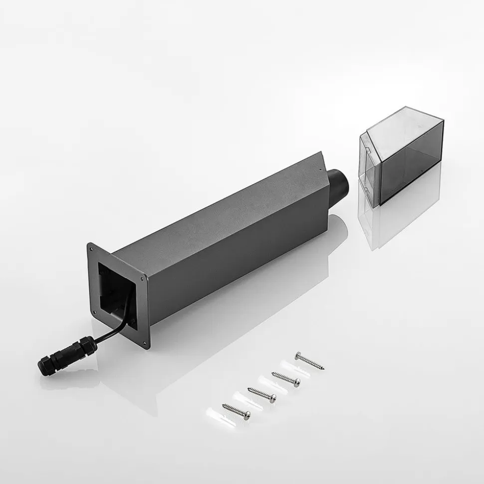 Lucande Fiola sokkellampe, 60 cm, antracit, IP54