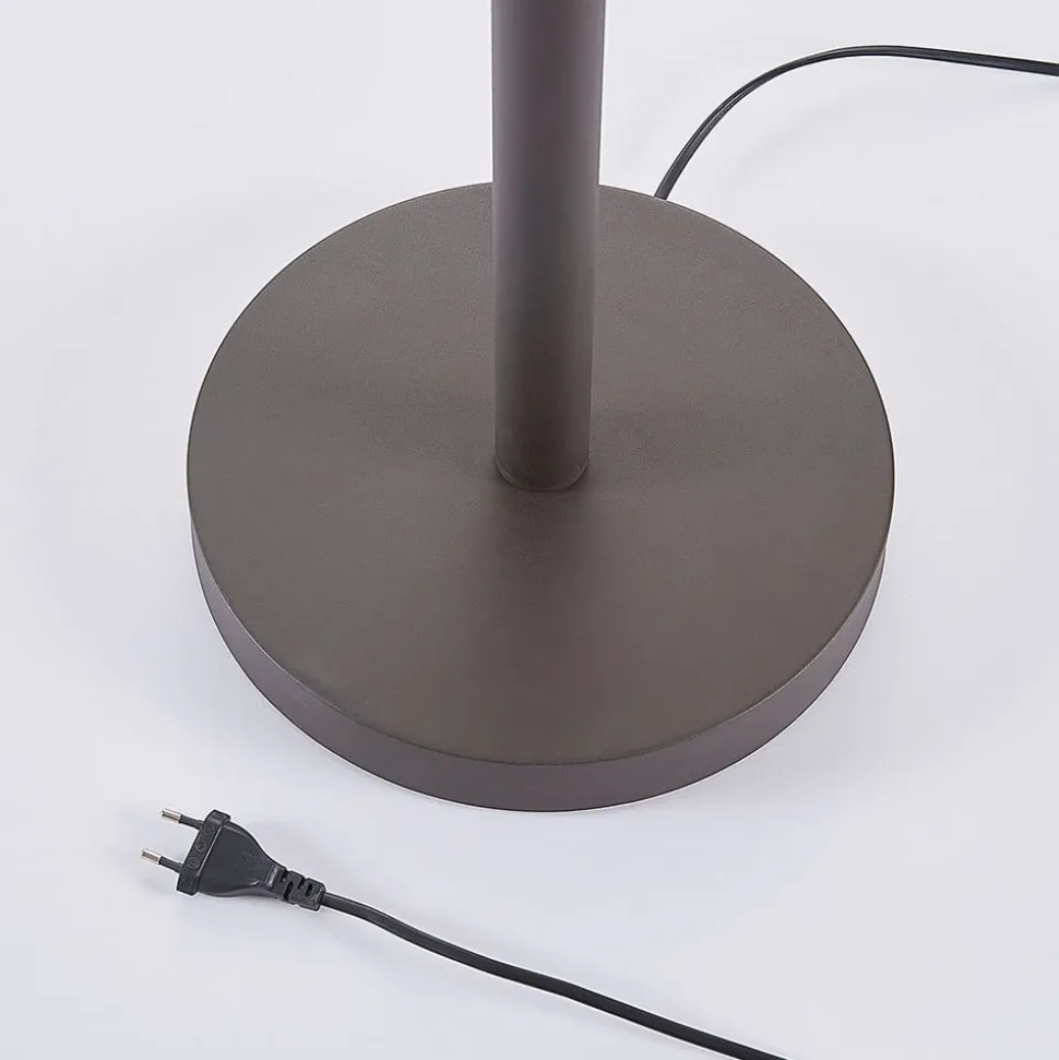 Lucande Gulvlampe Dunja, hvid/rust, metal, læselampe