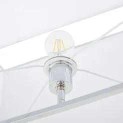 Lucande gulvlampe Evaine, krom/hvid, metal, 157 cm, E27