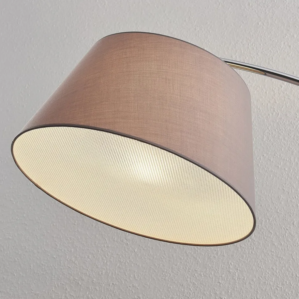 Lucande gulvlampe Evelyna, grå/sort, metal, 192 cm