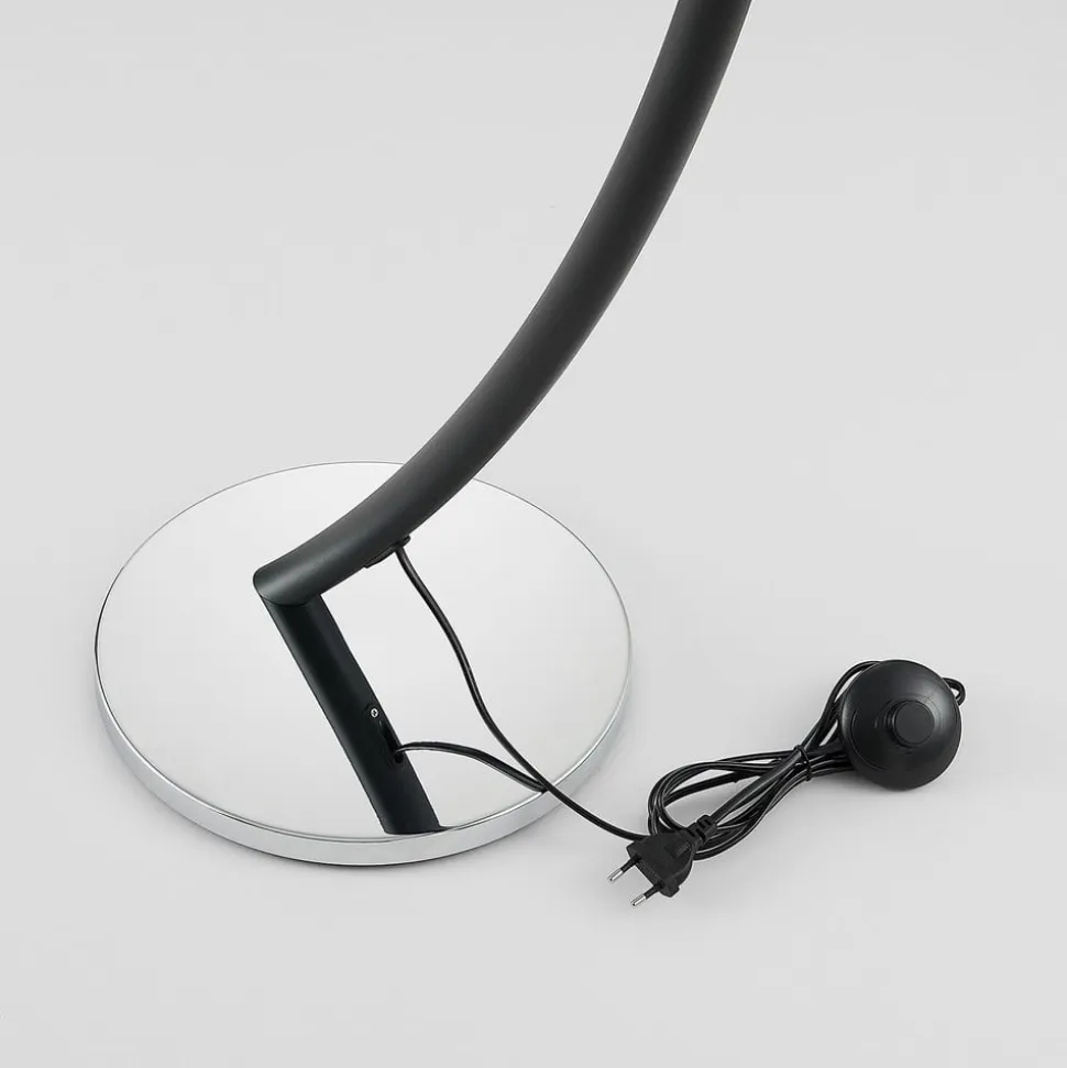 Lucande gulvlampe Evelyna, grå/sort, metal, 192 cm