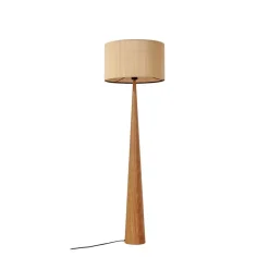 Lucande gulvlampe Fabrena, naturfarvet, bambus, højde 138 cm