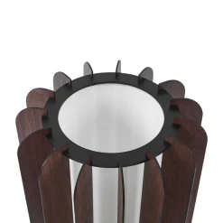 Lucande gulvlampe Juneta, 75 cm, brun, træ, tekstil