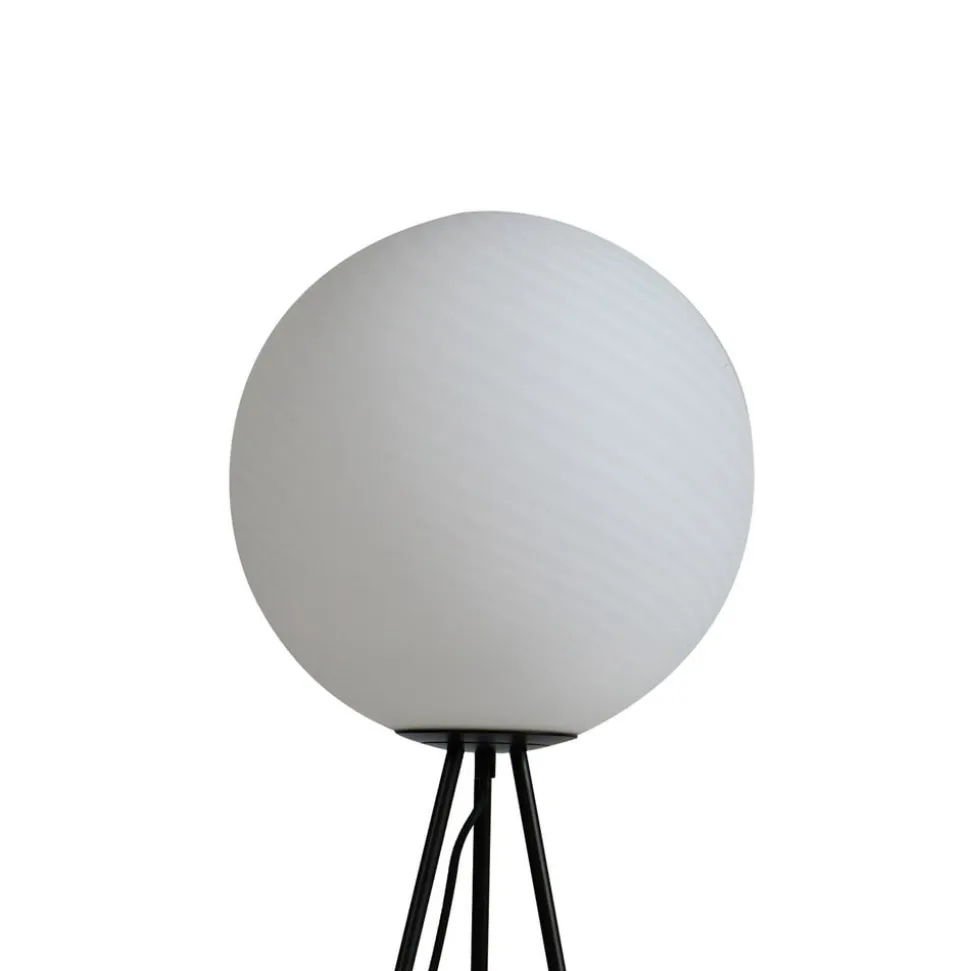 Lucande gulvlampe Kestralia, hvid, glas, Ø 35 cm, E27