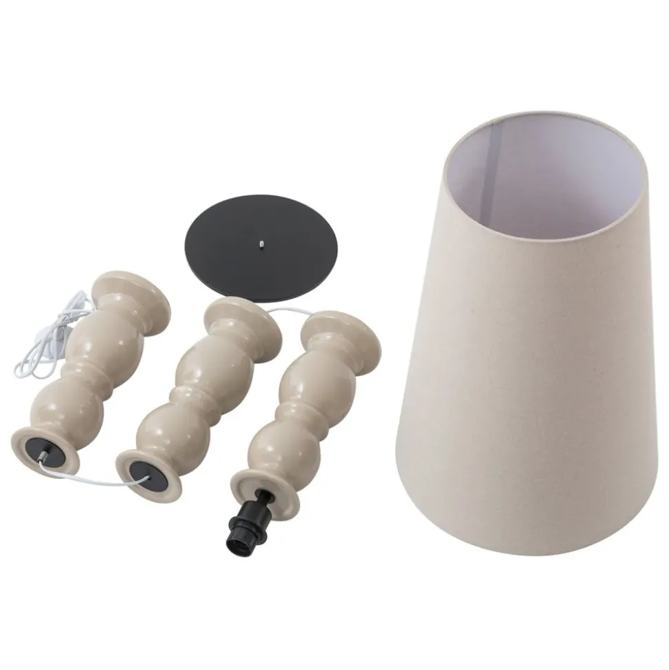 Lucande gulvlampe Lyndorin, beige, keramik, 150 cm