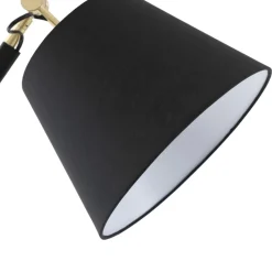 Lucande gulvlampe Marvaine, sort/guldfarvet, justerbar
