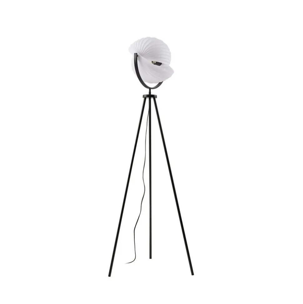 Lucande Helva gulvlampe, 150 cm, hvid/sort, drejelig