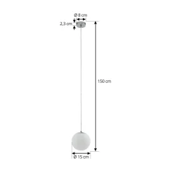 Lucande hængelampe Bidolo, kromfarvet, glas, Ø 15 cm, IP44