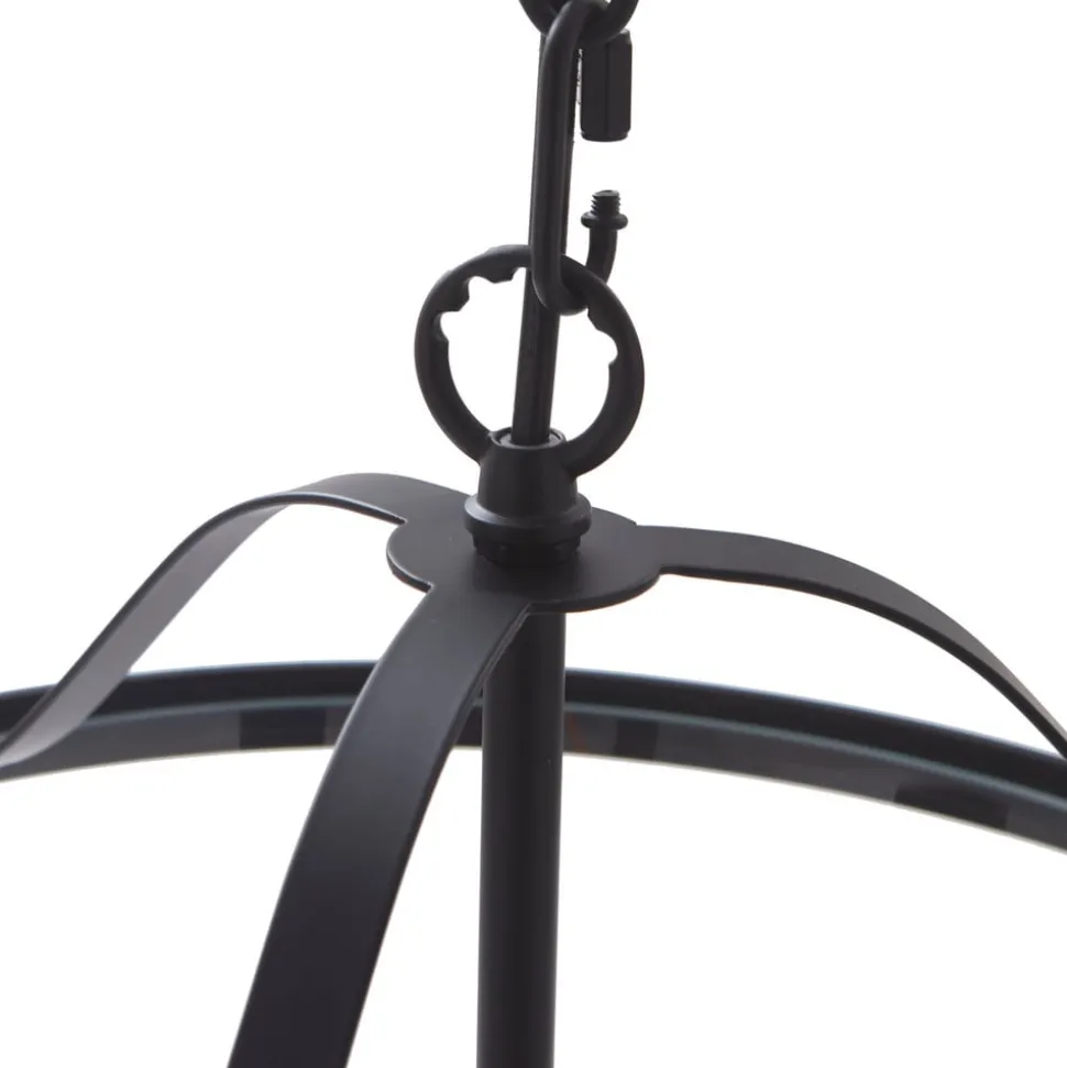 Lucande hængelampe Eryk, Ø 40 cm, sort, glas, 3 lyskilder
